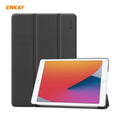 Para iPad 10.2 2020 / 2019 ENKAY ENK-8014 Funda inteligente de cuero PU + plástico con soporte de tres pliegues