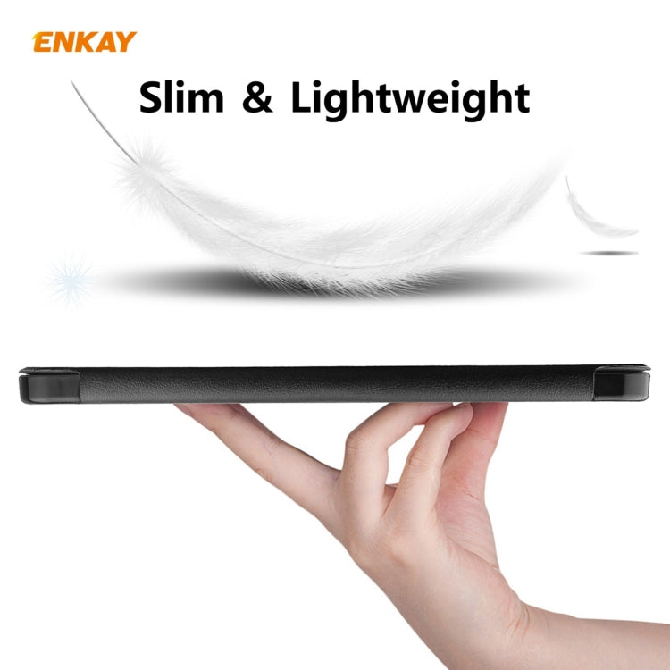 Para iPad 10.2 2020 / 2019 ENKAY ENK-8014 Funda inteligente de cuero PU + plástico con soporte de tres pliegues