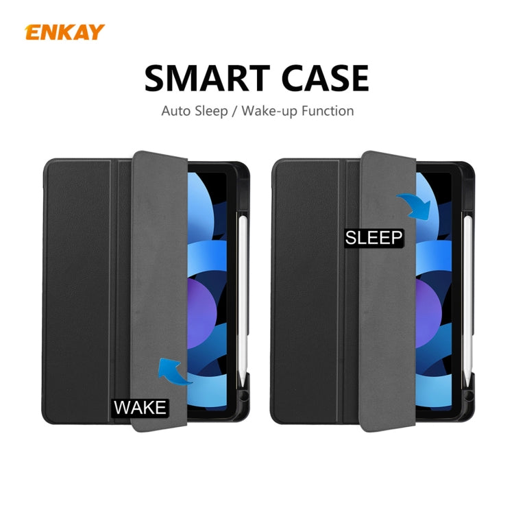 Para iPad Air 2020 10.9 / iPad Pro 11 2018 ENKAY ENK-8015 Funda inteligente de cuero PU + TPU con ranura para bolígrafo, For iPad Air 11 2024 / Pro 11 2018 / Air 10.9 2022