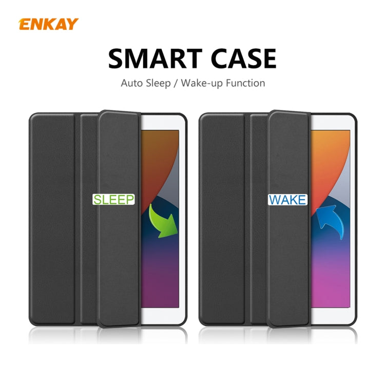 Para iPad 10.2 2020 / 2019 ENKAY ENK-8016 Funda inteligente de cuero PU + TPU con ranura para bolígrafo, For iPad 10.2 2021 / 2020 / 2019