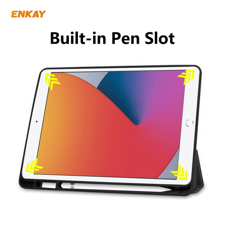 Para iPad 10.2 2020 / 2019 ENKAY ENK-8016 Funda inteligente de cuero PU + TPU con ranura para bolígrafo, For iPad 10.2 2021 / 2020 / 2019
