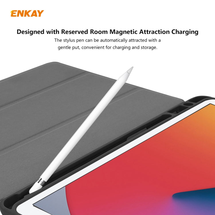 Para iPad 10.2 2020 / 2019 ENKAY ENK-8016 Funda inteligente de cuero PU + TPU con ranura para bolígrafo, For iPad 10.2 2021 / 2020 / 2019