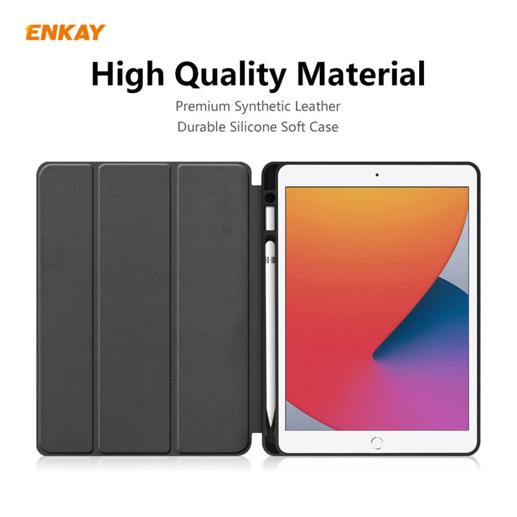 Para iPad 10.2 2020 / 2019 ENKAY ENK-8016 Funda inteligente de cuero PU + TPU con ranura para bolígrafo, For iPad 10.2 2021 / 2020 / 2019