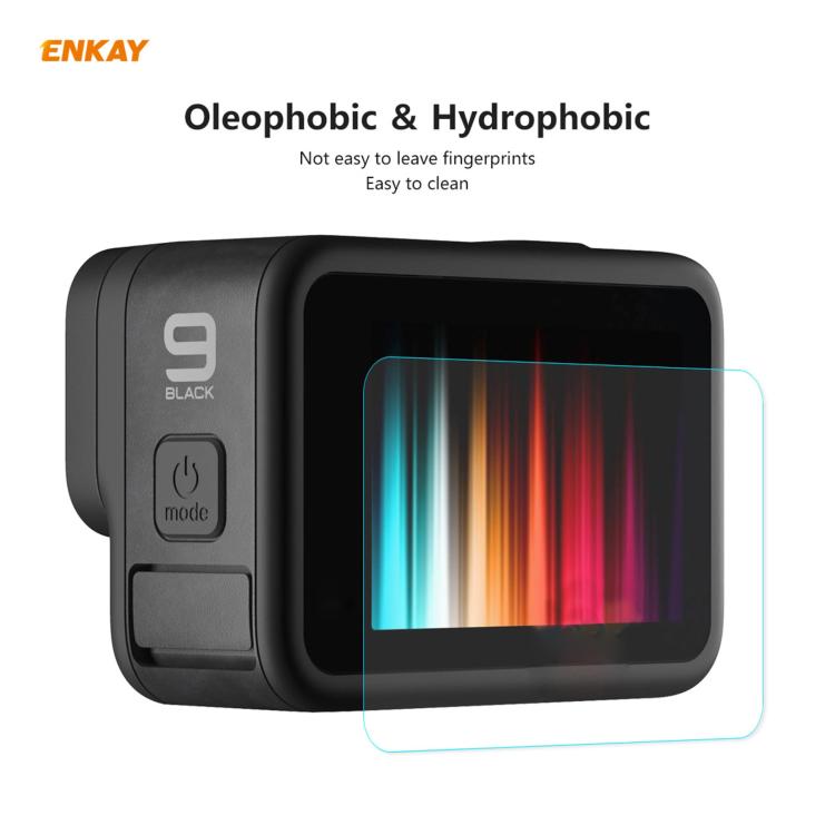 Para GoPro HERO9 ENKAY Hat-Prince 3 en 1 0,2 mm 9H 2.15D Lente protectora de cámara y película de vidrio templado de pantalla