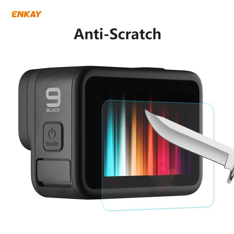 Para GoPro HERO9 ENKAY Hat-Prince 3 en 1 0,2 mm 9H 2.15D Lente protectora de cámara y película de vidrio templado de pantalla