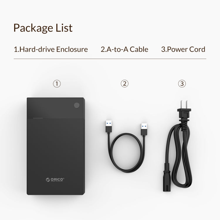 ORICO 3599U3 Caja para disco duro portátil de 3,5 pulgadas, EU Plug
