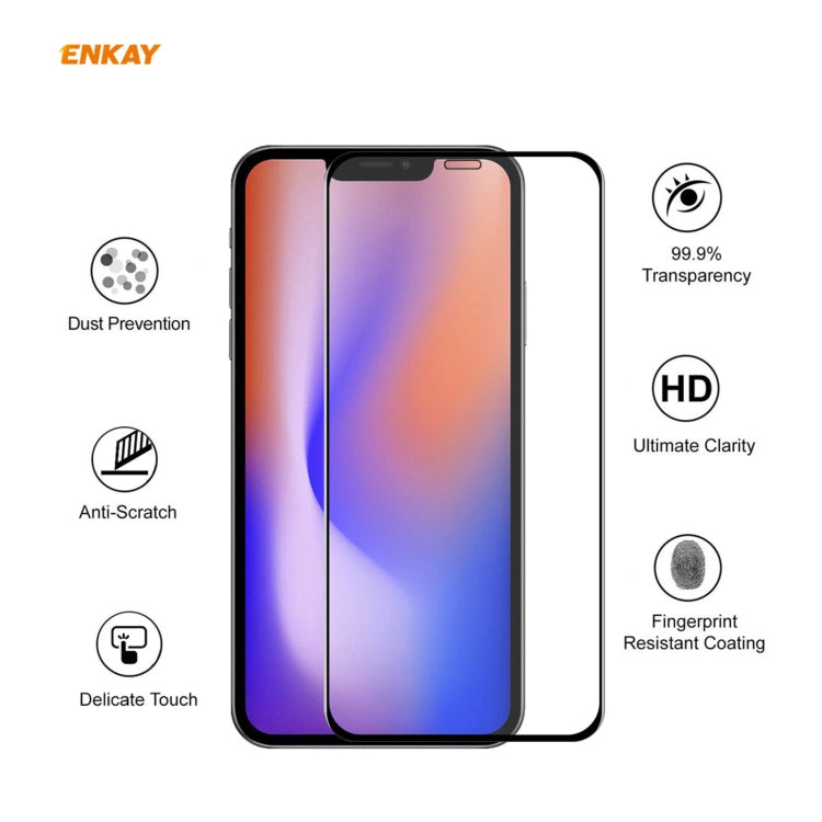 5 PCS ENKAY Hat-Prince 0.26mm 9H 6D Protector de vidrio templado de cobertura total curvo, For iPhone 12 mini, For iPhone 12 / 12 Pro, For iPhone 12 Pro Max