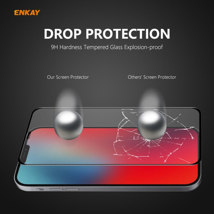 5 PCS ENKAY Hat-Prince 0.26mm 9H 6D Protector de vidrio templado de cobertura total curvo, For iPhone 12 mini, For iPhone 12 / 12 Pro, For iPhone 12 Pro Max