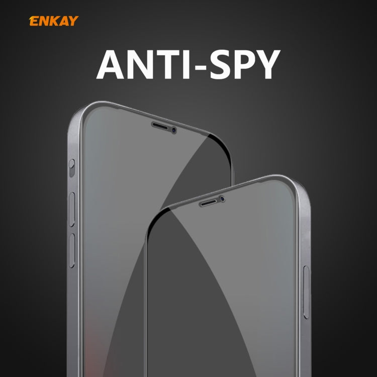 2 uds ENKAY Hat-Prince 0,26mm 9H 6D privacidad Anti-espía película de vidrio templado de pantalla completa, For iPhone 12 mini, For iPhone 12 / 12 Pro, For iPhone 12 Pro Max