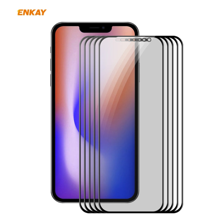 5 PCS ENKAY Hat-Prince 0.26mm 9H 6D Privacidad Anti-spy Película de vidrio templado de pantalla completa, For iPhone 12 mini 5.4, For iPhone 12 / 12 Pro 6.1, For iPhone 12 Pro Max 6.7