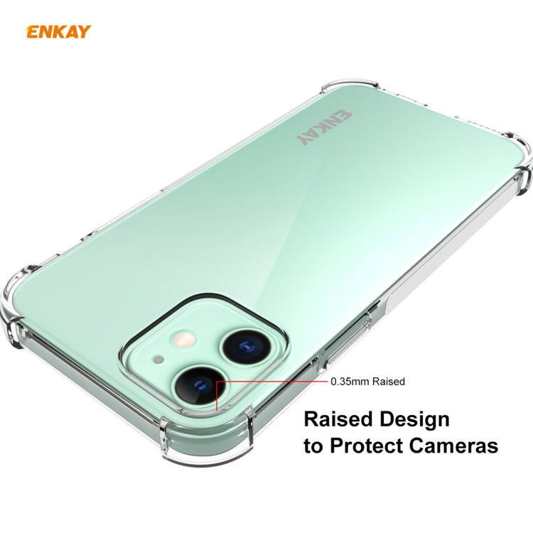 Hat-Prince ENKAY 2 en 1 Estuche suave de TPU transparente Cubierta a prueba de golpes + Película protectora de vidrio templado 0.26mm 9H 2.5D, For iPhone 12 mini, For iPhone 12 / 12 Pro, For iPhone 12 Pro Max