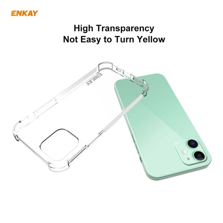 Hat-Prince ENKAY 2 en 1 Estuche suave de TPU transparente Cubierta a prueba de golpes + Película protectora de vidrio templado 0.26mm 9H 2.5D, For iPhone 12 mini, For iPhone 12 / 12 Pro, For iPhone 12 Pro Max
