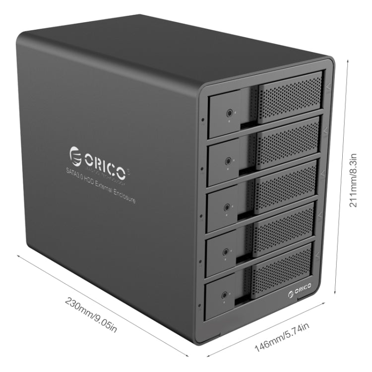 ORICO 9558RU3-V1-BK Caja para disco duro externo de 3,5 pulgadas, 9558RU3-V1-BK