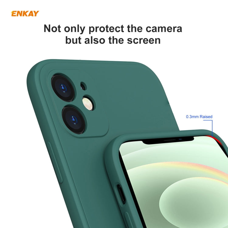 Para iPhone 12 Hat-Prince ENKAY ENK-PC068 Estuche protector a prueba de golpes de borde recto de silicona líquida, For iPhone 12
