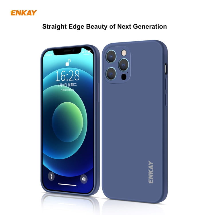 Para iPhone 12 Pro Hat-Prince ENKAY ENK-PC069 Estuche protector a prueba de golpes de borde recto de silicona líquida, For iPhone 12 Pro