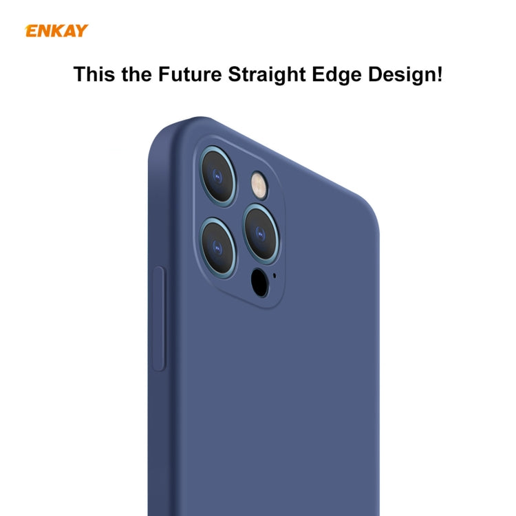Para iPhone 12 Pro Hat-Prince ENKAY ENK-PC069 Estuche protector a prueba de golpes de borde recto de silicona líquida, For iPhone 12 Pro