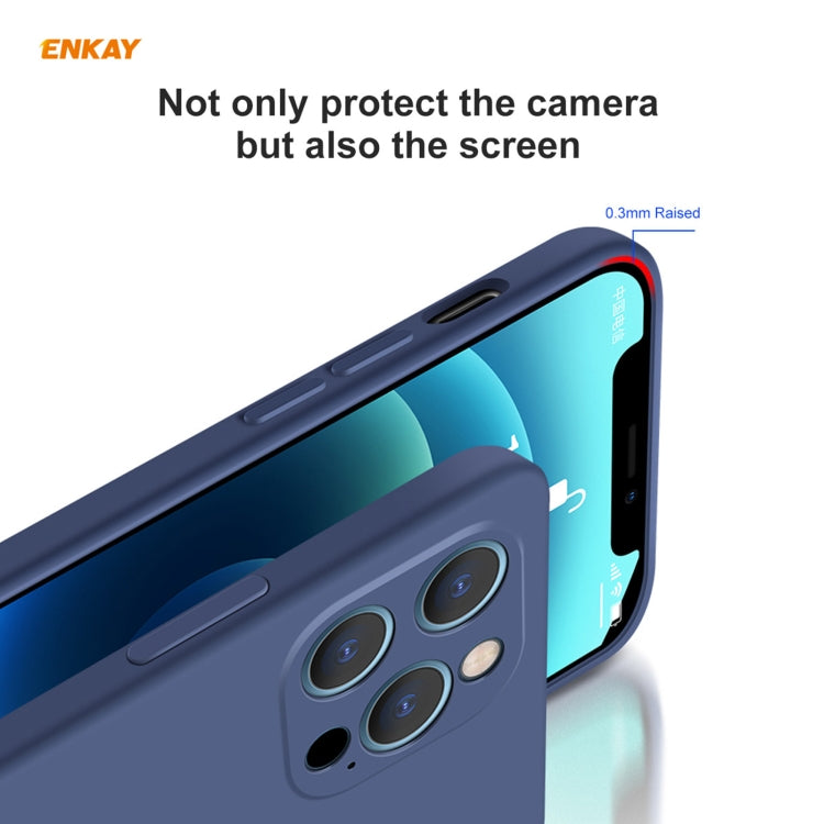 Para iPhone 12 Pro Hat-Prince ENKAY ENK-PC069 Estuche protector a prueba de golpes de borde recto de silicona líquida, For iPhone 12 Pro