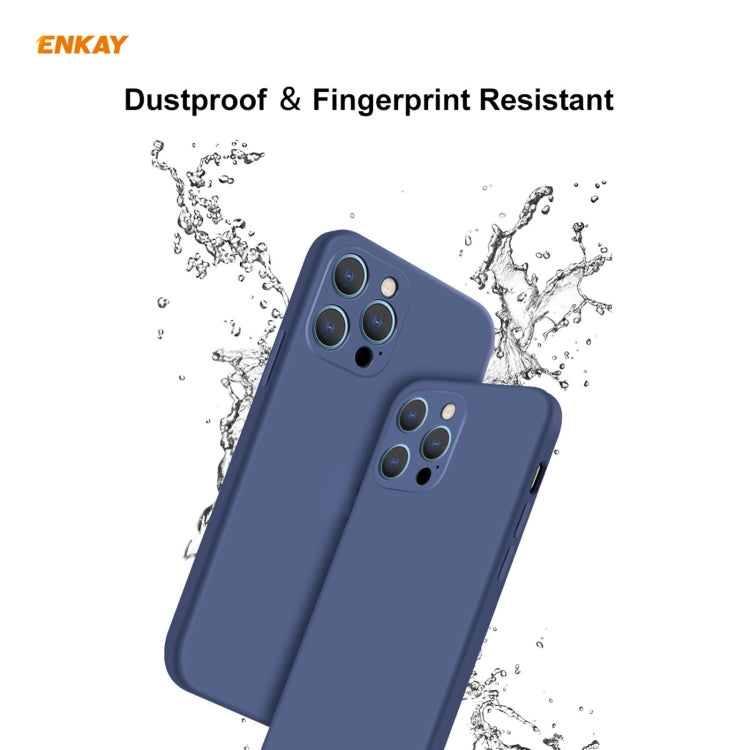 Para iPhone 12 Pro Hat-Prince ENKAY ENK-PC069 Estuche protector a prueba de golpes de borde recto de silicona líquida, For iPhone 12 Pro