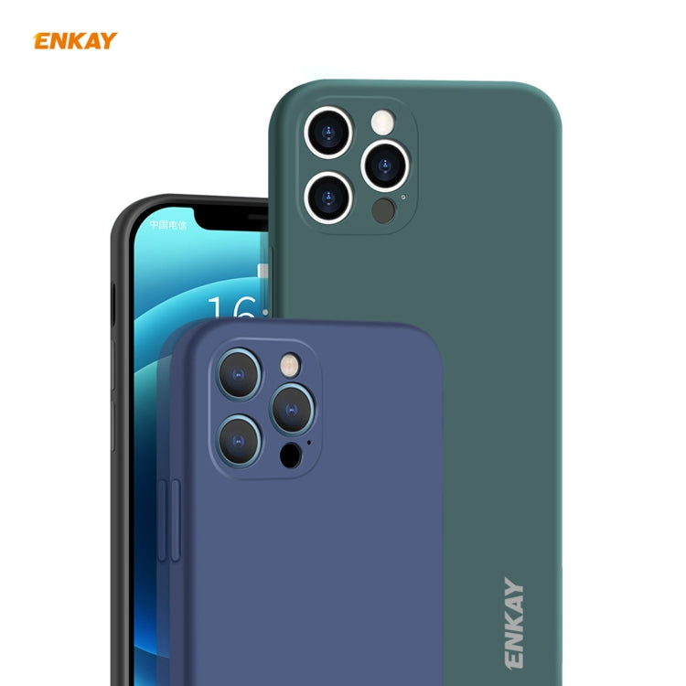 Para iPhone 12 Pro Max Hat-Prince ENKAY ENK-PC070 Funda protectora de silicona líquida con borde recto a prueba de golpes, For iPhone 12 Pro Max