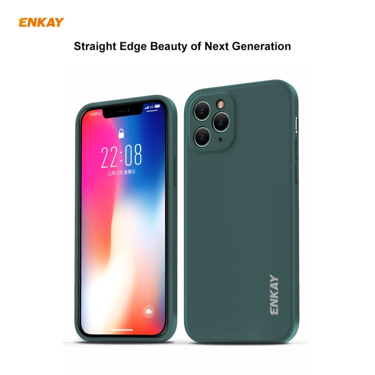 Para iPhone 11 Pro Hat-Prince ENKAY ENK-PC0652 Estuche protector a prueba de golpes de borde recto de silicona líquida + 0.26 mm 9H 2.5D Pegamento completo Cobertura completa Película protectora de vidrio templado, For iPhone 11 Pro