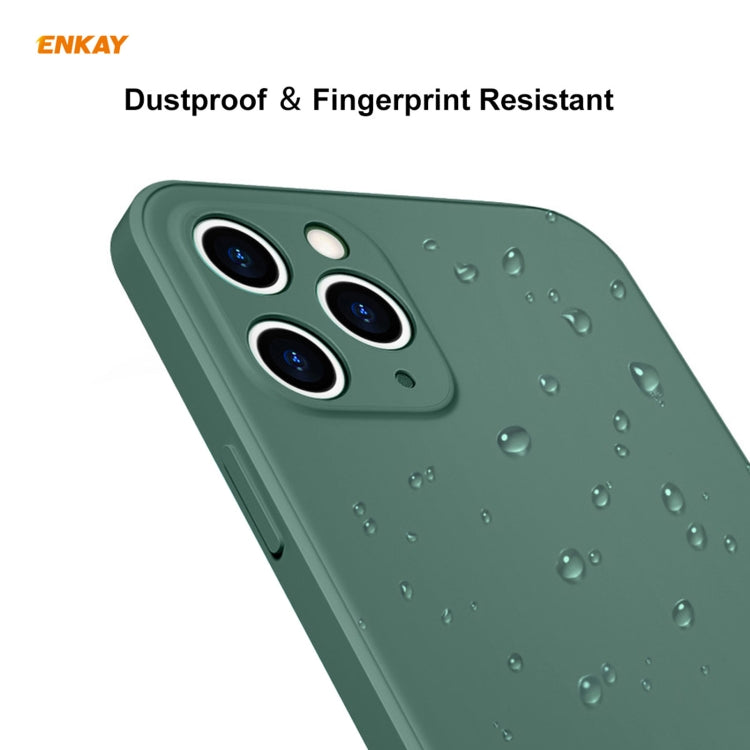 Para iPhone 11 Pro Hat-Prince ENKAY ENK-PC0652 Estuche protector a prueba de golpes de borde recto de silicona líquida + 0.26 mm 9H 2.5D Pegamento completo Cobertura completa Película protectora de vidrio templado, For iPhone 11 Pro