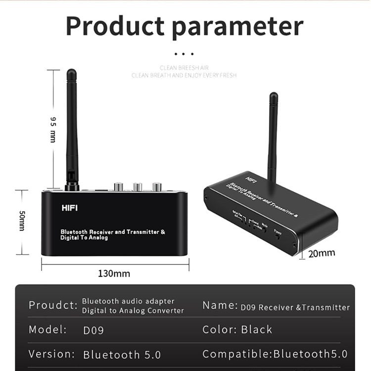 ZS-SGD09 Receptor y transmisor Bluetooth 5.0 digital a analógico 3 en 1