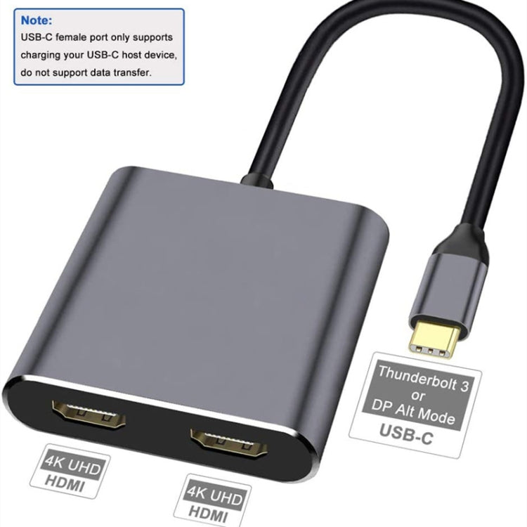 Adaptador ZS-SGSHDMI USB-C/Tipo-C a HDMI dual, USB-C / Type-C to Dual HDMI