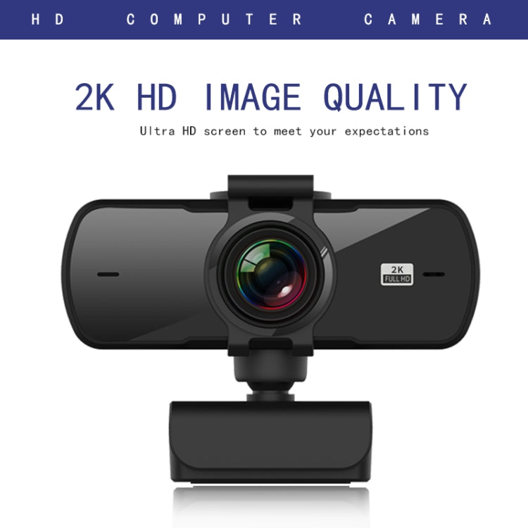 C5 Cámara web Full HD 2K con enfoque automático de 4 millones de píxeles, rotación de 360 grados, cámara web de transmisión en vivo sin controlador USB con micrófono, C5