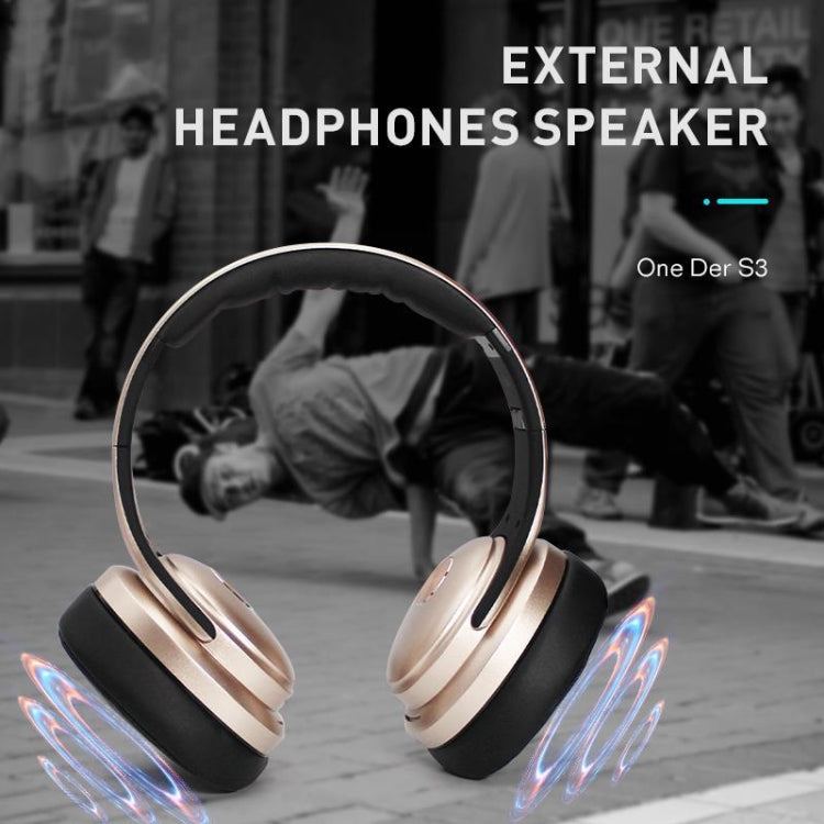OneDer S3 2 en 1 Auriculares y altavoz Auriculares inalámbricos portátiles con Bluetooth Cancelación de ruido Estéreo sobre la oreja