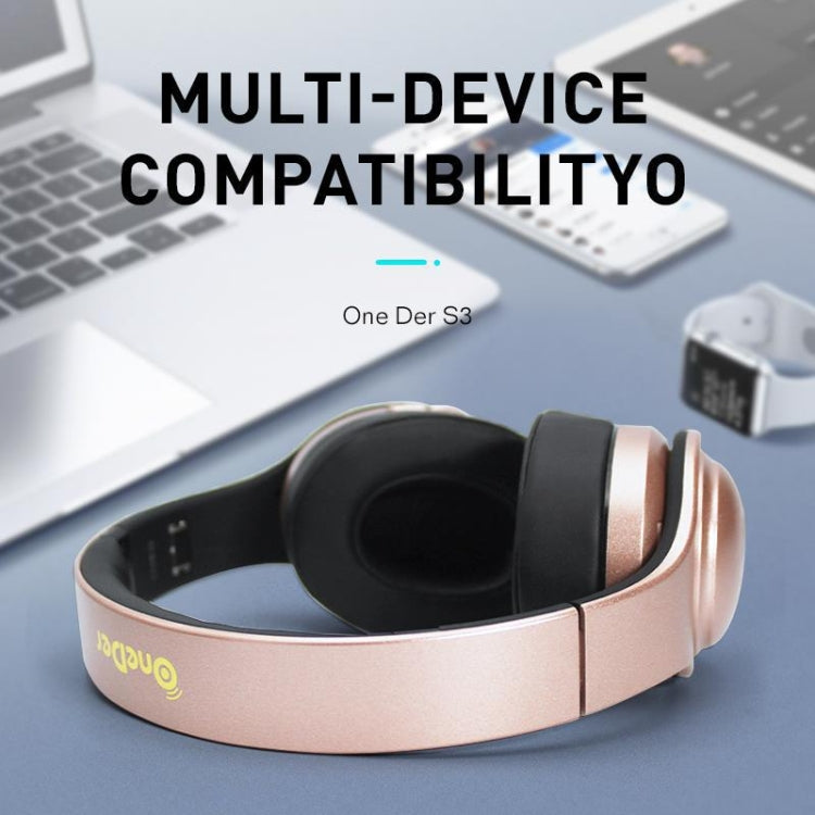 OneDer S3 2 en 1 Auriculares y altavoz Auriculares inalámbricos portátiles con Bluetooth Cancelación de ruido Estéreo sobre la oreja