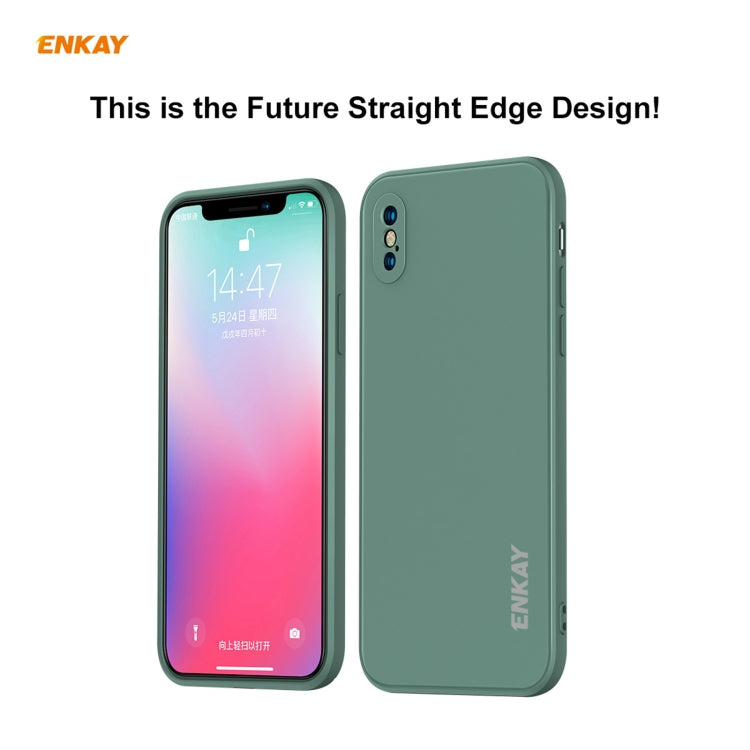 ENKAY ENK-PC071 Hat-Prince Estuche protector a prueba de golpes de borde recto de silicona líquida para iPhone XS / X, For iPhone XS