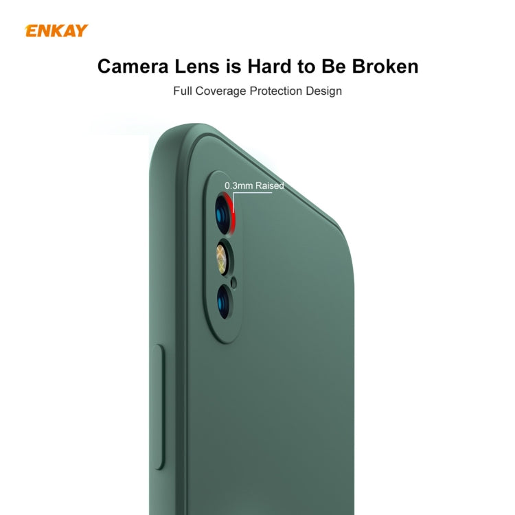 ENKAY ENK-PC071 Hat-Prince Estuche protector a prueba de golpes de borde recto de silicona líquida para iPhone XS / X, For iPhone XS