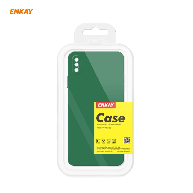 ENKAY ENK-PC071 Hat-Prince Estuche protector a prueba de golpes de borde recto de silicona líquida para iPhone XS / X, For iPhone XS