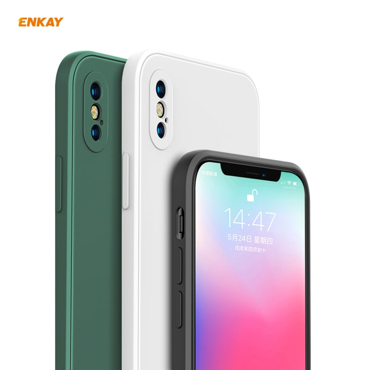 ENKAY ENK-PC072 Hat-Prince Estuche protector a prueba de golpes de borde recto de silicona líquida para iPhone XS Max, For iPhone XS Max
