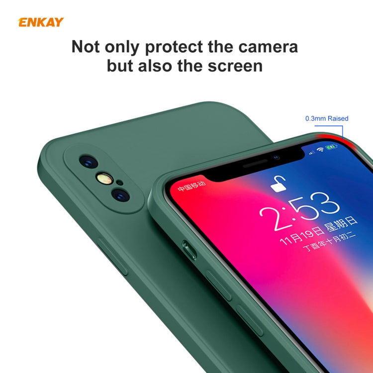 ENKAY ENK-PC072 Hat-Prince Estuche protector a prueba de golpes de borde recto de silicona líquida para iPhone XS Max, For iPhone XS Max