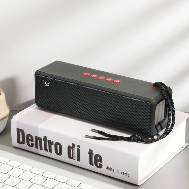 Altavoz Bluetooth T&G TG271 TWS Subwoofer con cuerda trenzada, compatible con tarjeta USB/AUX/TF/FM