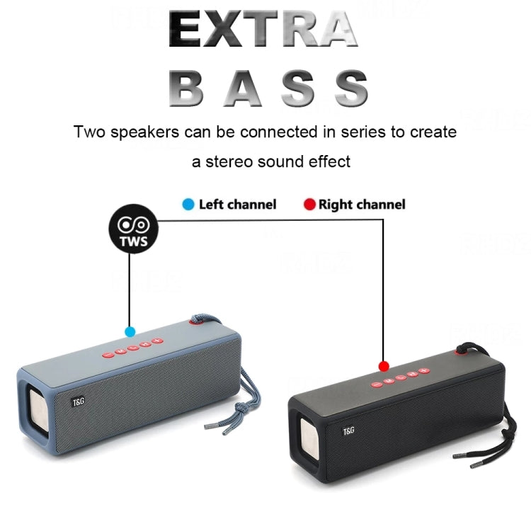 Altavoz Bluetooth T&G TG271 TWS Subwoofer con cuerda trenzada, compatible con tarjeta USB/AUX/TF/FM