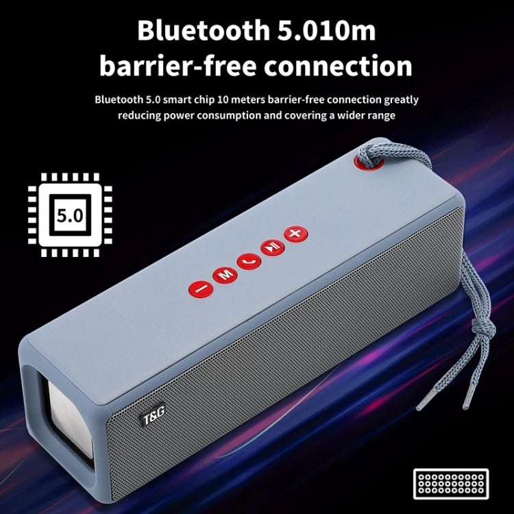 Altavoz Bluetooth T&G TG271 TWS Subwoofer con cuerda trenzada, compatible con tarjeta USB/AUX/TF/FM