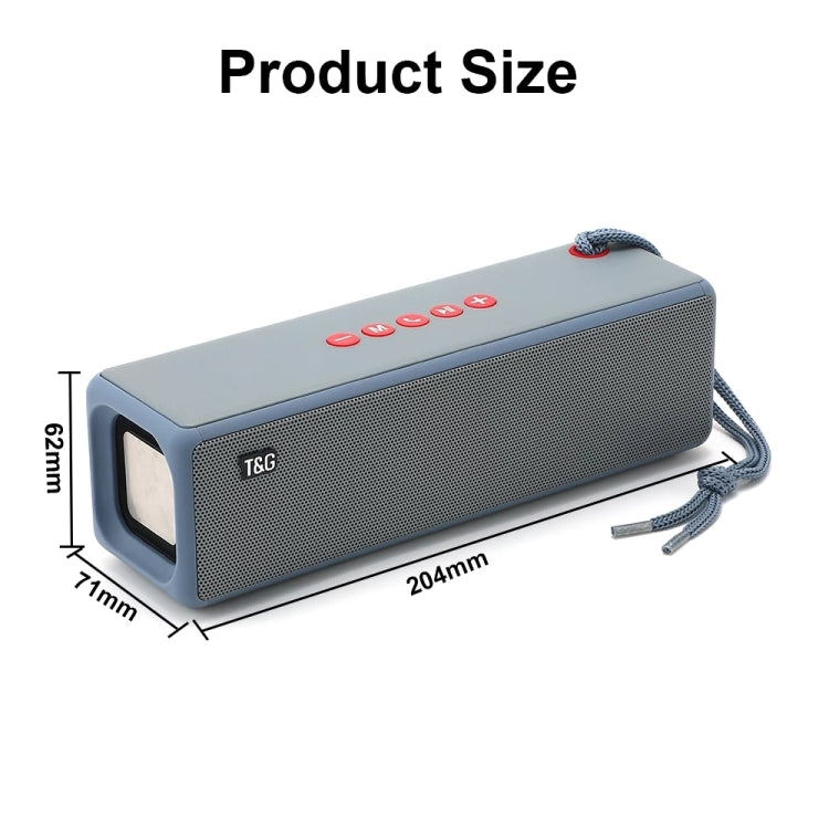 Altavoz Bluetooth T&G TG271 TWS Subwoofer con cuerda trenzada, compatible con tarjeta USB/AUX/TF/FM