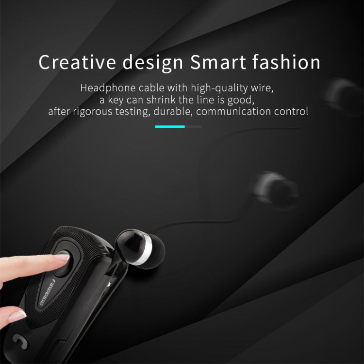 F930 CSR4.1 Cable retráctil Llamador Recordatorio de vibración Auriculares Bluetooth antirrobo, Black, White, Gold, Silver