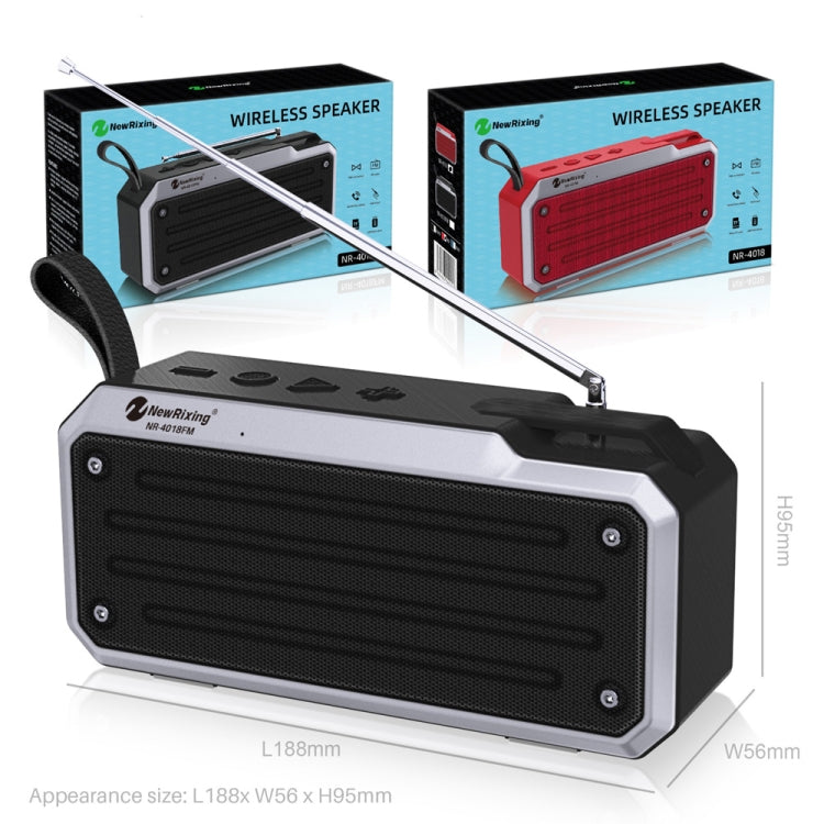 Altavoz Bluetooth estéreo portátil NewRixing NR4018FM TWS, compatible con tarjeta TF/FM/3,5mm AUX/disco U/llamada manos libres