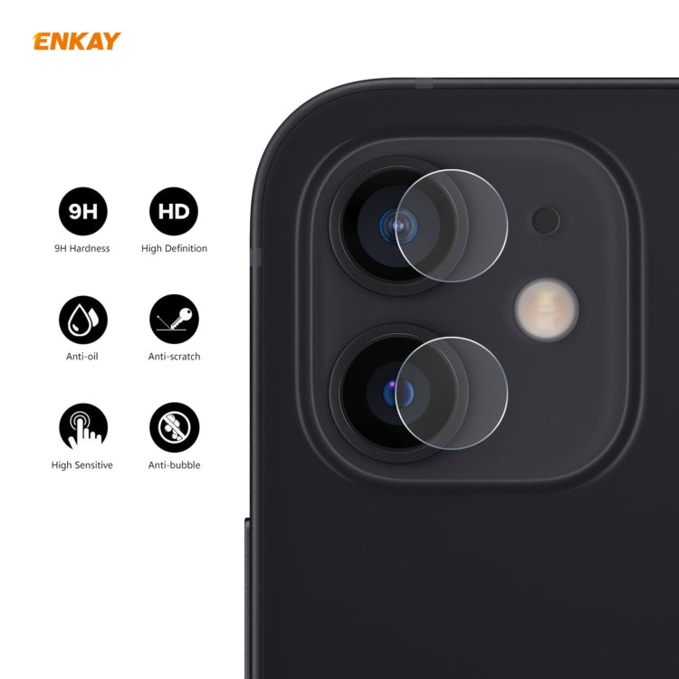 Para iPhone 12/12 mini ENKAY Hat-Prince 0.2mm 9H 2.15D Lente de cámara trasera de borde redondo Película de vidrio templado 2 PCS / Set, 1 Set, 2 Set, 5 Set, 10 Set