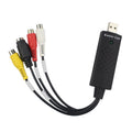 Conector portátil USB 2,0 de vídeo + Audio RCA hembra a hembra para TV / DVD / VHS compatible con Vista 64 / win 7 / win 8 / win 10 / Mac OS