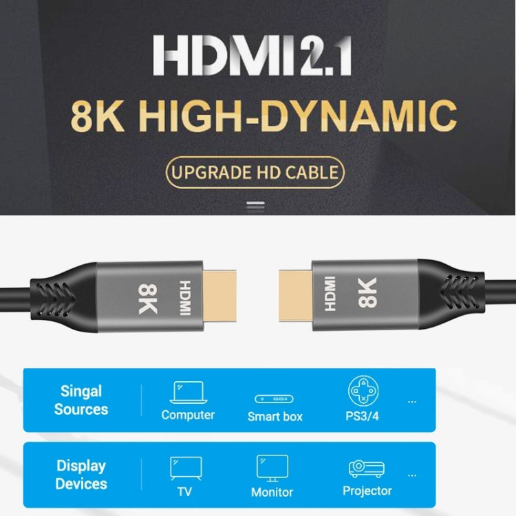 Cable HD de alta dinámica HDMI2.1 8K 120 Hz, longitud del cable: 1 m, 120Hz 1m