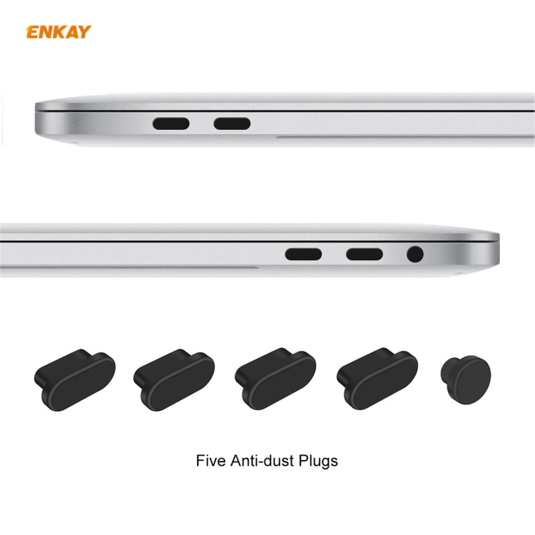 ENKAY 3 en 1 Crystal Laptop Funda protectora + Versión de EE. UU. Película de teclado TPU + Juego de tapones antipolvo para MacBook Pro 16 pulgadas A2141 (con barra táctil), For MacBook Pro 16 inch A2141 (with Touch Bar)