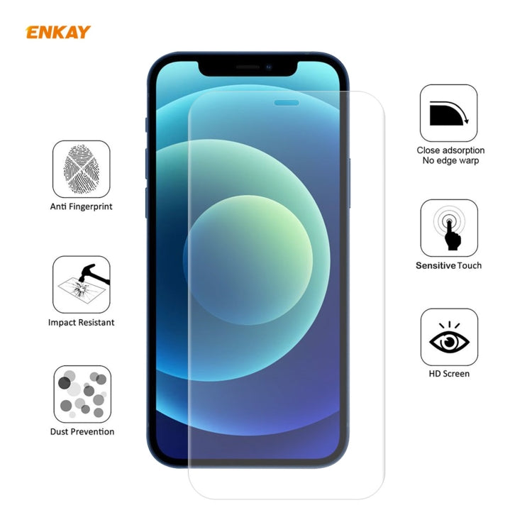 2 uds ENKAY Hat-Prince 0,1mm 3D Protector de pantalla completa película de hidrogel a prueba de explosiones, For iPhone 12 mini, For iPhone 12 / 12 Pro, For iPhone 12 Pro Max