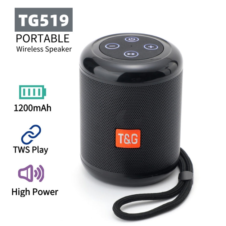 T&G TG519 TWS HiFi Altavoz portátil con Bluetooth Subwoofer Altavoces de columna inalámbricos para exteriores Soporte para tarjeta TF / FM / 3.5 mm AUX / Disco U / Llamada manos libres