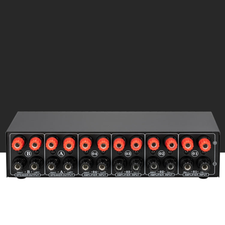 Amplificador de potencia de 4 entradas y 2 salidas y conmutador de altavoz Comparador divisor de interruptor de altavoz 300 W por canal sin pérdida de calidad de sonido, 4 In 2 Out