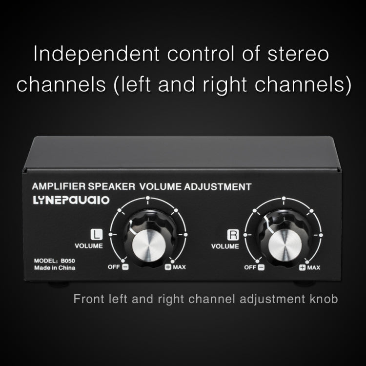 Controlador de ajuste de volumen de altavoz pasivo B050, ajuste de volumen independiente de canal izquierdo y derecho, 150W por canal, B050