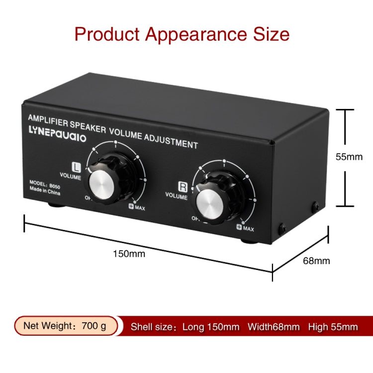 Controlador de ajuste de volumen de altavoz pasivo B050, ajuste de volumen independiente de canal izquierdo y derecho, 150W por canal, B050